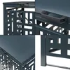 Collage of close-up shots of a dark grey metal trash can enclosure with a geometric cut-out pattern. Náhľad obrázku produktu