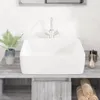 vidaXL Waschbecken Weiß 48x37x13 cm Keramik Rechteckig Produktbild-Vorschau 3