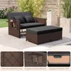 COSTWAY 3 in 1 Polyrattan Gartenliege, Sonnenliege mit Produktbild-Vorschau 8