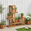 vidaXL Pflanzenständer Natur 93,5 x 25 x 91,5 cm Massivholz Produktbild-Vorschau 2