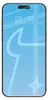 A smartphone screen displaying the time and date, with a stylized graphic overlay. Produktbild-Vorschau