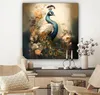 MuchoWow® - Leinwandbilder - Pfau - Pfauenfedern - Blumen - Produktbild-Vorschau 7