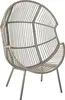 BELIANI Gartensessel Grau PE Rattan mit Hocker Auflagen Produktbild-Vorschau 4