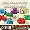 The image shows the back of a board game box, displaying various game cards and promotional text. Produktbild-Vorschau