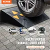 A curb ramp with a car tire on it, with inset images showing different uses. Produktbild-Vorschau