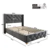 A diagram showing the dimensions of a bed frame. Anteprima dell’immagine prodotto