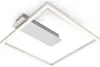 A modern square LED ceiling light fixture with a brushed aluminum finish. Produktbild-Vorschau