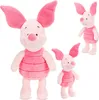 Three plush toys of the character Piglet from Winnie the Pooh are displayed against a white background. The largest toy is in the foreground, with two smaller ones in the midground and background. Voir les images du produit