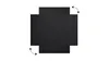 A black rectangular board with two smaller black rectangles attached to the top and bottom, centered on a white background. Arrows indicate rotation on the top and bottom right. Podgląd zdjęcia produktu