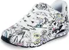 A single white sneaker with a colorful, graffiti-like pattern is shown against a white background. Produktbild-Vorschau