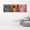 Leinwandbild buntes gesicht einer frau mit brille 150x50 cm Produktbild-Vorschau 2