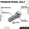 20 viti per cerchi in lega M12x1,5 da 40mm con sede sferica Anteprima dell’immagine prodotto 6
