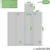 Diagram showing the dimensions and features of a grow tent. Náhled obrázku produktu