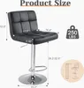 Sweiko Barhocker,Thekenhocker l mit Rückenlehne,Drehbarer Produktbild-Vorschau 4