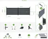 Diagrams and illustrations showing dimensions, components, and installation details of a double-leaf gate. Produktbild-Vorschau