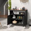 COSTWAY 2-türige Gartenschrank Rattan, Buffetschrank mit Produktbild-Vorschau 2