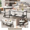 INONEFT 2er-Set Couchtische, Beistelltische, Marmoroptik, Produktbild-Vorschau 8