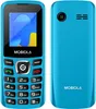 Front and back view of a blue Mobiola feature phone. Produktbild-Vorschau
