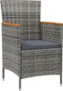 7-tlg. Garten-Essgruppe mit Kissen Poly Rattan Grau Produktbild-Vorschau 3