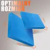 Two blue balance pads are shown with dimensions indicated by orange lines and text. Podgląd zdjęcia produktu