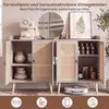 COSTWAY Sideboard Holz, Buffetschrank mit 2 Rattantüren, Produktbild-Vorschau 4
