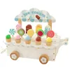 Cucina da gioco in legno per bambini, gelateria, accessori Anteprima dell’immagine prodotto 1