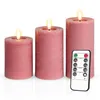 Meisterhome® 3er-Set Flammenlose LED Kerzen Rustik mit Produktbild-Vorschau 1