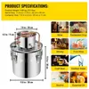Měsíční destilační přístroj - 5,5 GAL ocelový destilační Náhled obrázku produktu 7