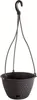 A dark gray hanging planter with a rattan-like texture, shown against a white background. Náhled obrázku produktu