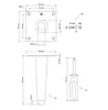 Technical drawings and dimensions of furniture legs and screws. Produktbild-Vorschau