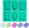 Silikonform Seifenformen, 6 Hohlräume Silikonform Oval und Produktbild-Vorschau 1