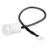 A white PIR motion sensor with a black cable and connector, isolated on a white background. Produktbild-Vorschau