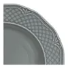 A close-up view of the rim of a gray ceramic plate with a decorative pattern. Náhľad obrázku produktu