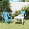 Kinder-Gartenstühle 2 Stk. Blau 37x34x44 cm PP Holzoptik Produktbild-Vorschau 2