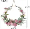 Türkranz Künstlich Blumen Metallring Hochzeit Blumenkranz Produktbild-Vorschau 2