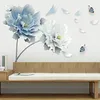 Wandtattoo Wandaufkleber Pfingstrose Blau Weiß Peony Blumen Produktbild-Vorschau 3