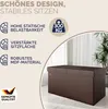 Collage showing features and a product image of a brown storage bench. Anteprima dell’immagine prodotto