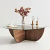 Skye Decor, Lily - Walnut, tables basses, noyer, verre, 90 Voir les images du produit 4