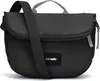 A black Pacsafe bodybag with a gray strap and handle, shown against a white background. Voir les images du produit