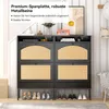 Schuhschrank 59x22.5x103.5 cm Schwarz Melamin Spanplatte Produktbild-Vorschau 4
