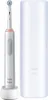A white electric toothbrush and its charging base are shown next to a white travel case. Produktbild-Vorschau