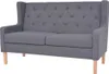 vidaXL Sofa 2-Sitzer Stoff Grau Produktbild-Vorschau 7