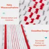 A collage of close-up images showing the texture and details of a mop head, with text overlays highlighting product features. Produktbild-Vorschau