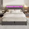 INONEFT Polsterbett 180x200 cm, Doppelbett mit LED, Produktbild-Vorschau 2