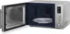 An open microwave oven with its glass turntable inside, displayed against a white background. Produktbild-Vorschau