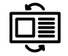 An icon representing a product with a square image area and lines of text, with arrows indicating a reversible or rotating function. Podgląd zdjęcia produktu