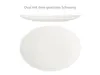 A white oval plate shown from two angles: a side profile and a top-down view. Produktbild-Vorschau