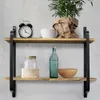 Livingandhome Wandmontiertes Regal mit 2 Ebenen – 60 x 15 Produktbild-Vorschau 1