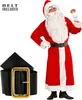 A man dressed as Santa Claus, holding a gold coin, with a separate belt shown. Produktbild-Vorschau