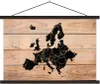 MuchoWow® Textilposter Karte - Europa - Holz 60x40 cm mit Produktbild-Vorschau 1
